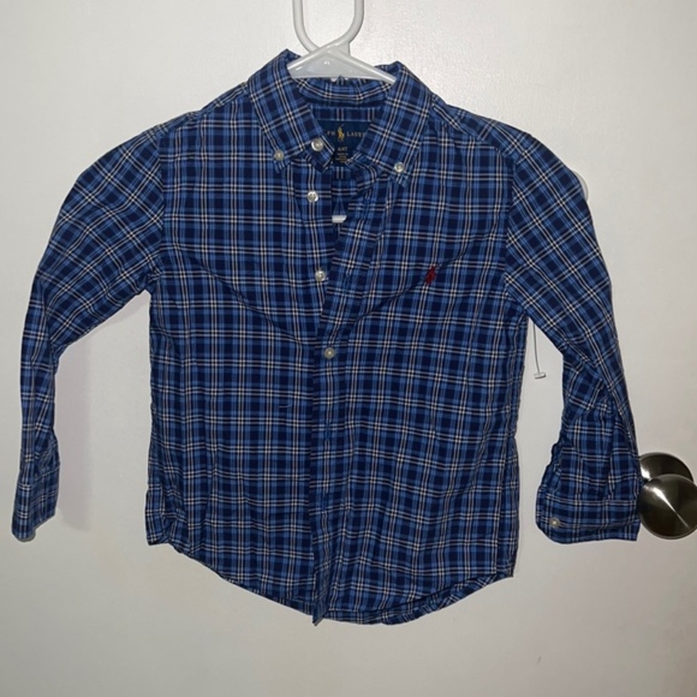 Polo by Ralph Lauren Blue Plaid Kids Button Down Shirt